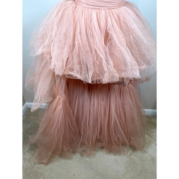 Bronx and Banco Anna Pink Tiered Tulle Maxi Dress Size Medium - Picture 14 of 16